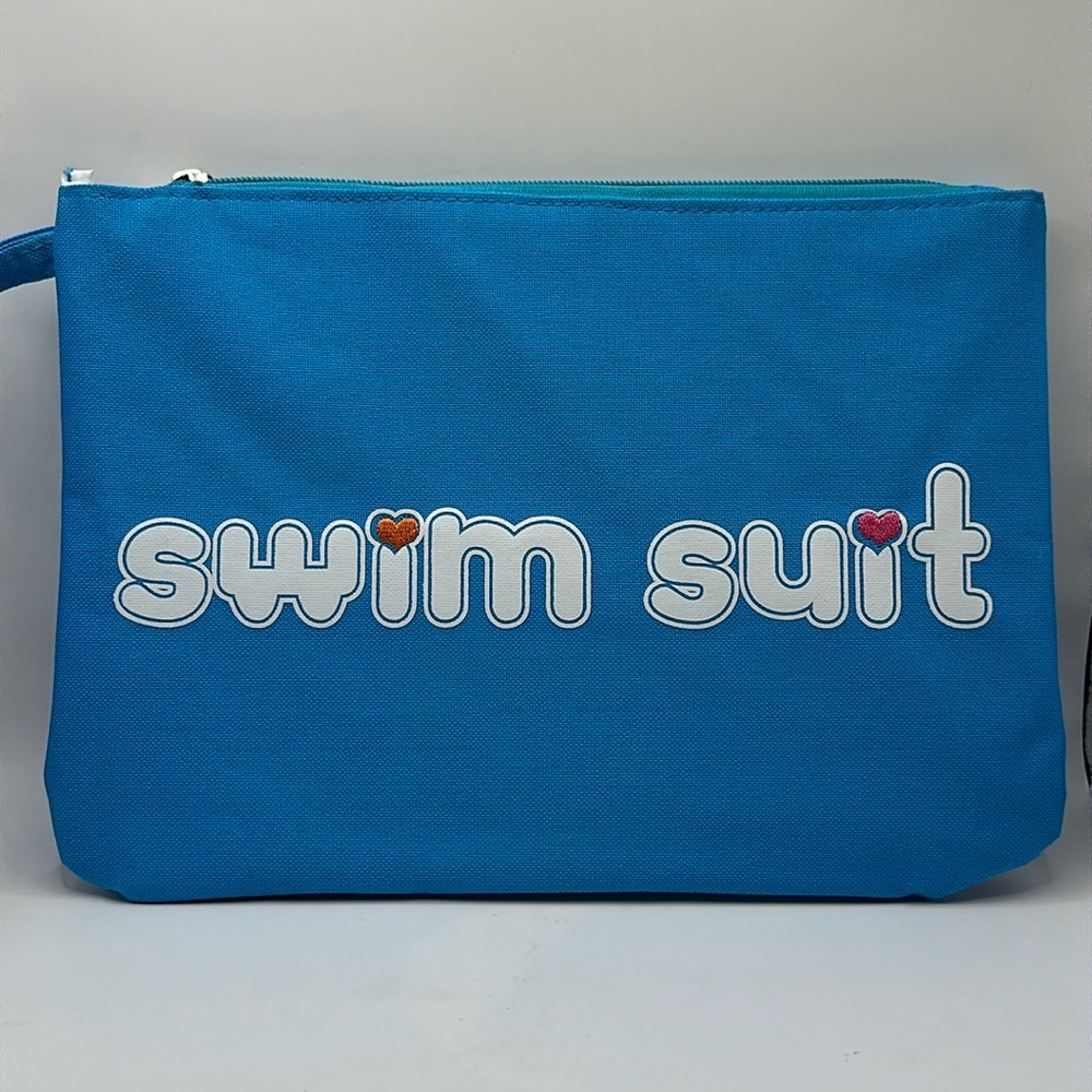 Rugged Equipment Wet Swim Suit Bikini Blue Pouch with Plastic Lining 8.5” x 12”